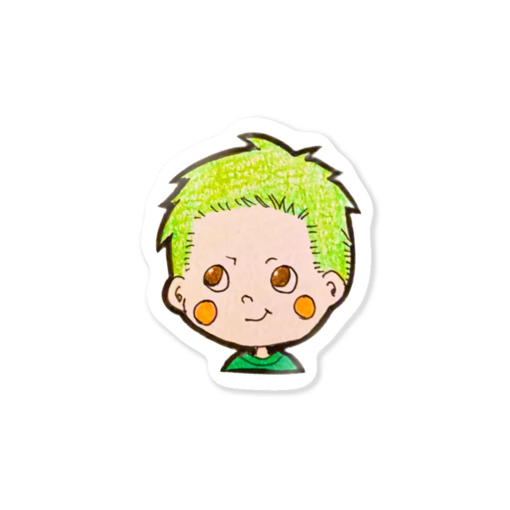 アトリエふぁんしーのGreen Headsくん ステッカー