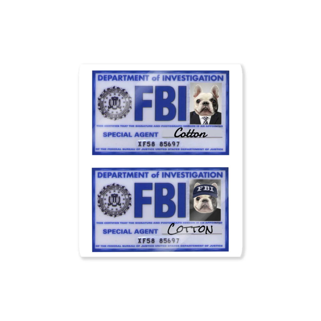 愛犬 コットンのFBI バディ ステッカー