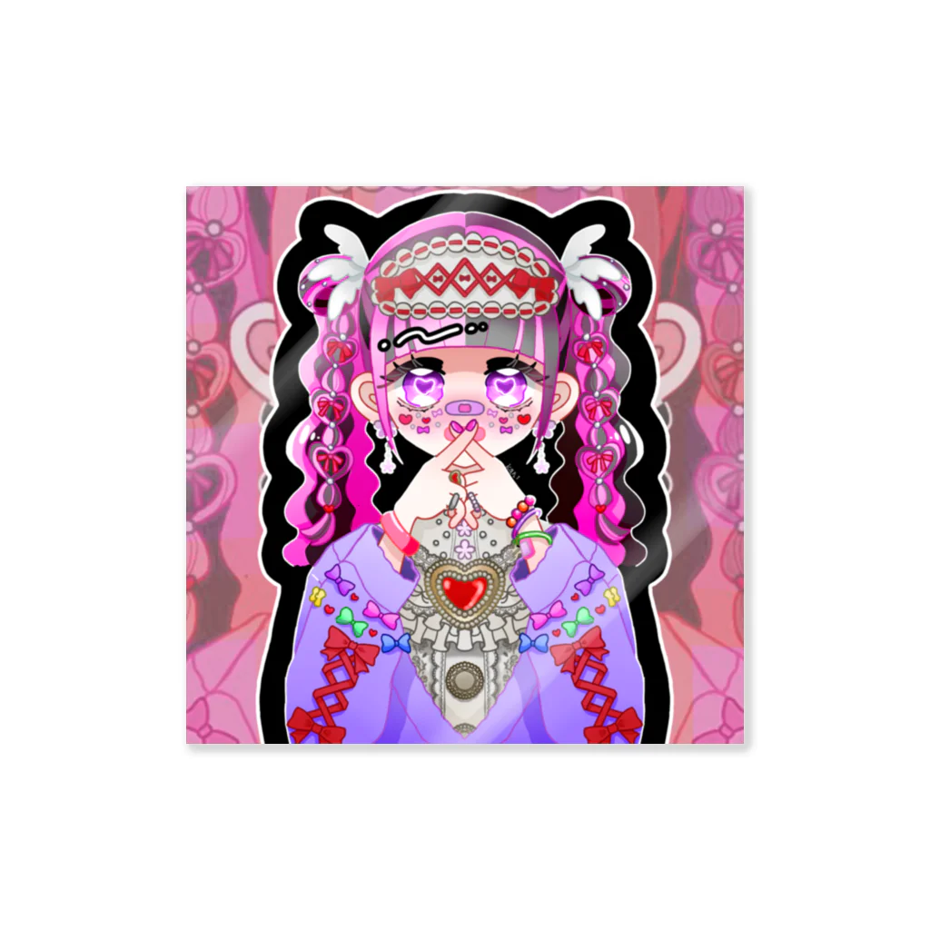 kanisukiのピンクのデコラちゃん Sticker