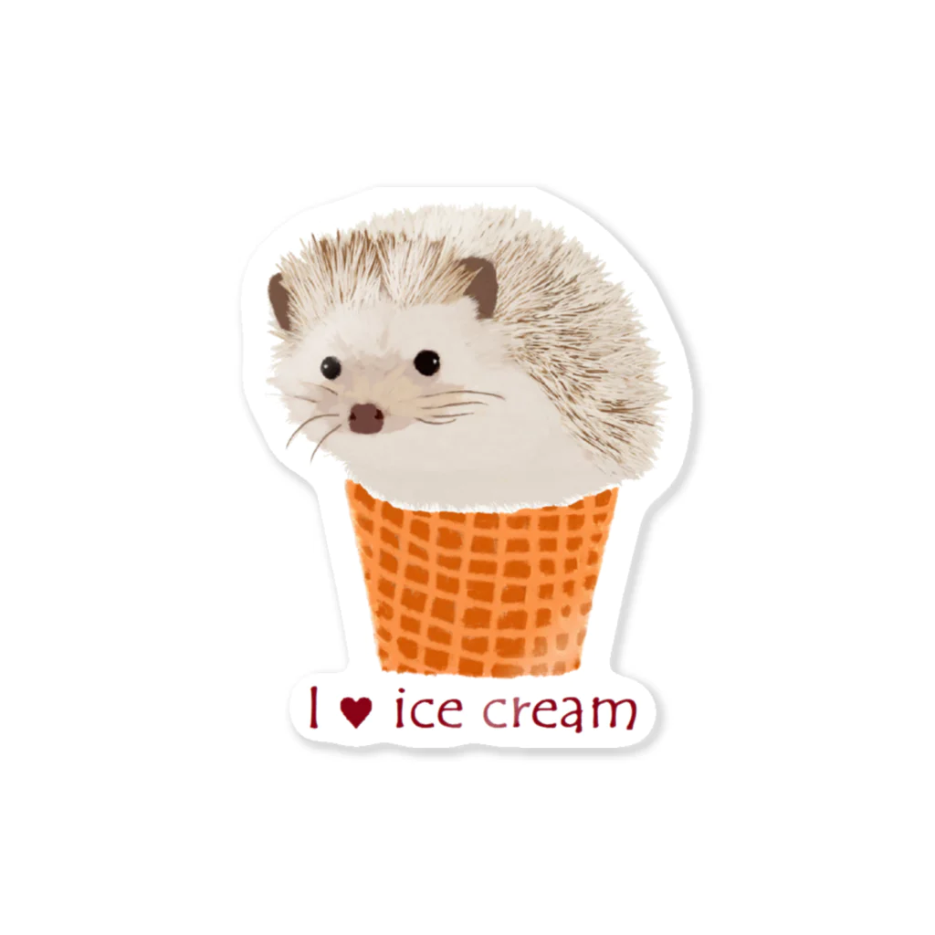 ホームタウンスター　Hometown Star のハリネズミアイス　Hedgehog ice cream cone Sticker