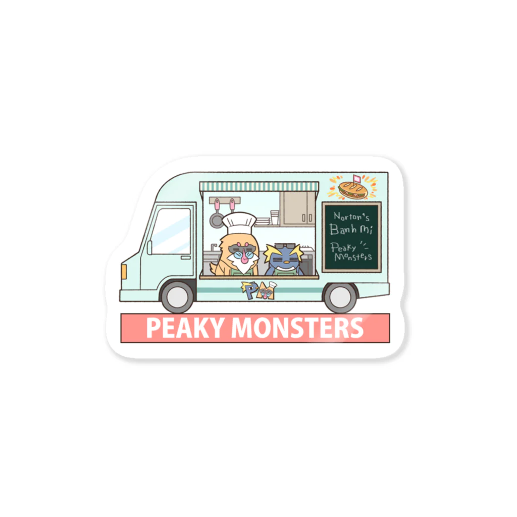 ピーキーモンスターズ【PeakyMonsters】ピキモングッズ公式ショップのピキモン号ピンク(ステッカー)キッチンカーシリーズ Sticker