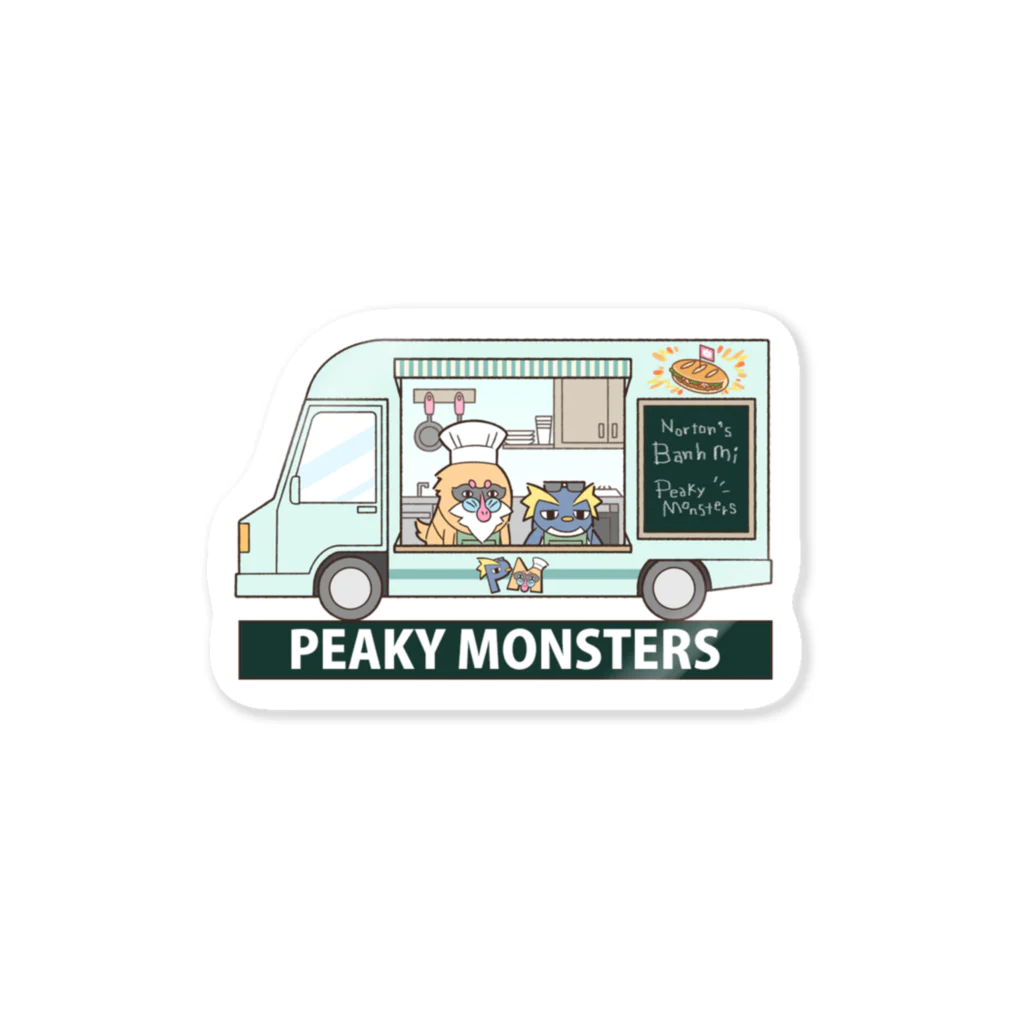 ピーキーモンスターズ【PeakyMonsters】ピキモングッズ公式ショップのピキモン号グリーン(ステッカー)キッチンカーシリーズ ステッカー