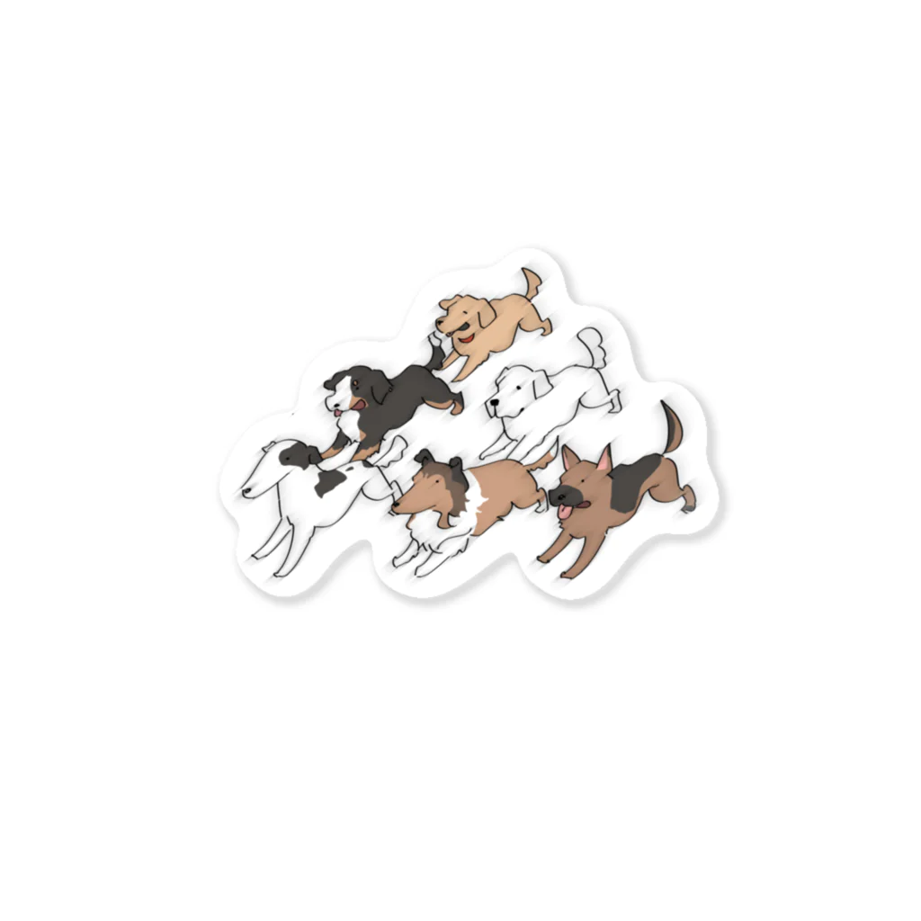 norikaのたくさんの大型犬 Sticker