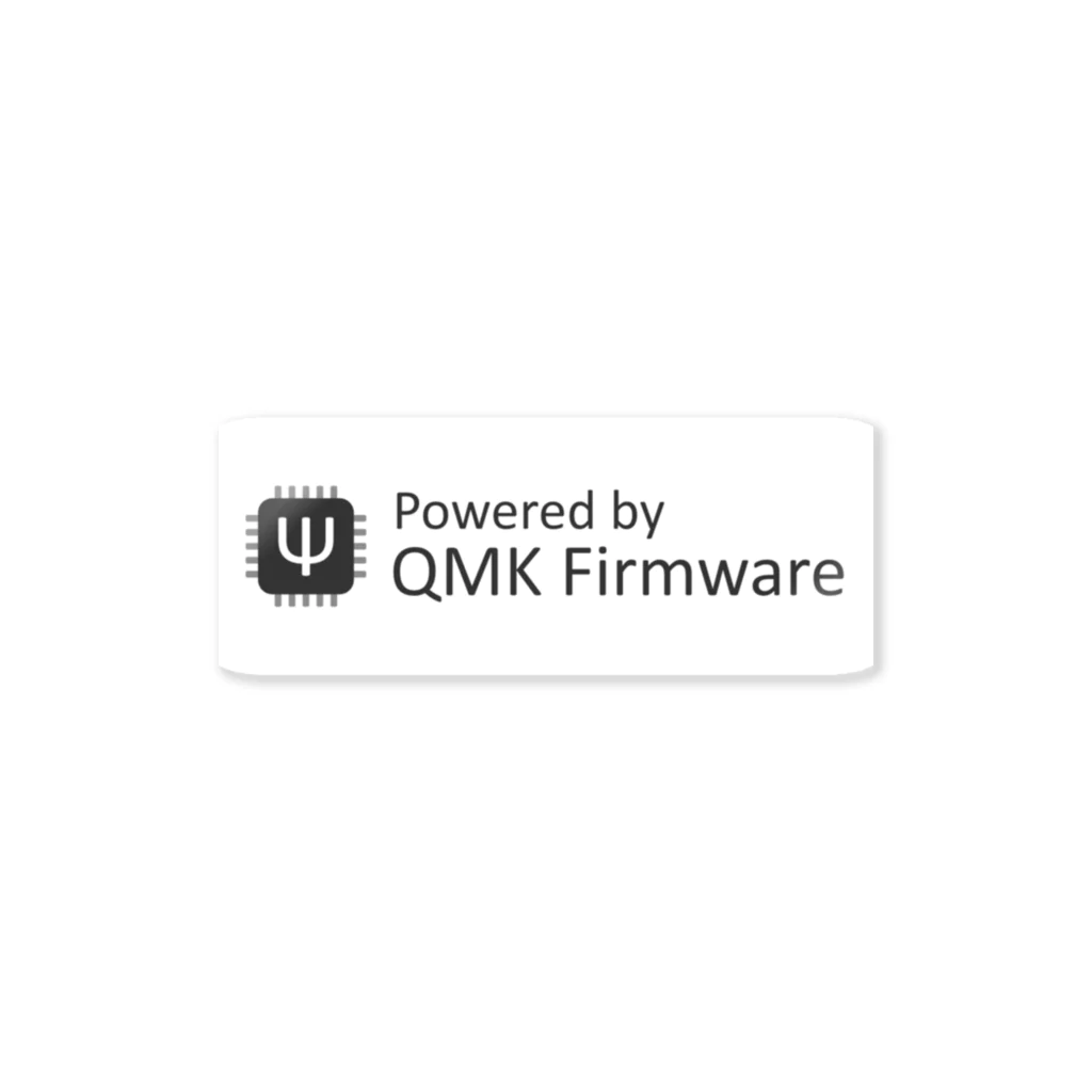 (Y◡Y) .｡oO (ｽｯｼ)のPowered by QMK Firmware (white) ステッカー