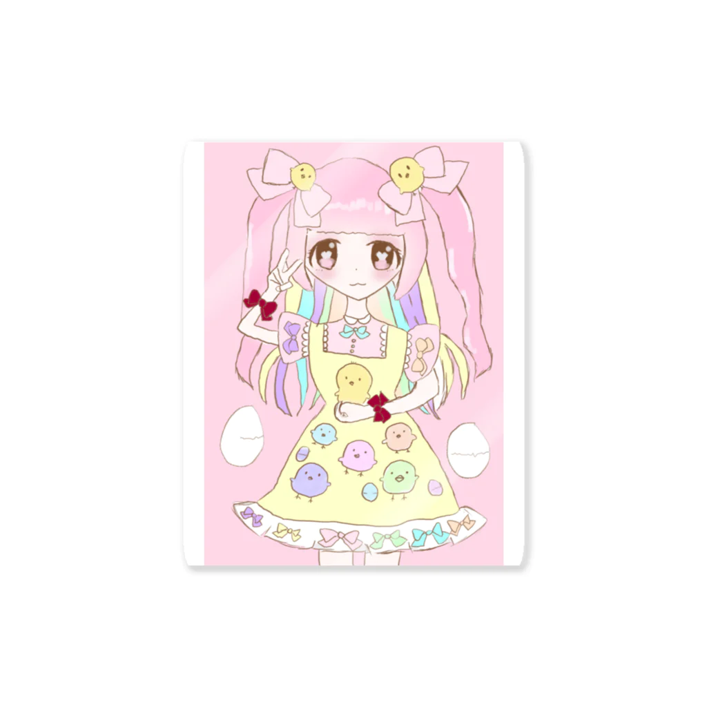 ぴよぴよ🐣🌷のカラフルぴよこワンピース🐣 Sticker