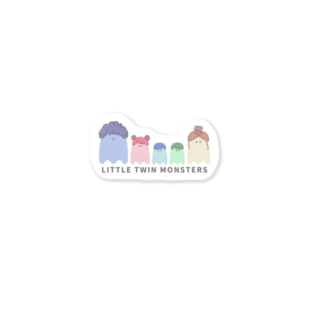 りとるTWINもんすたーずの5monsters familyステッカー Sticker