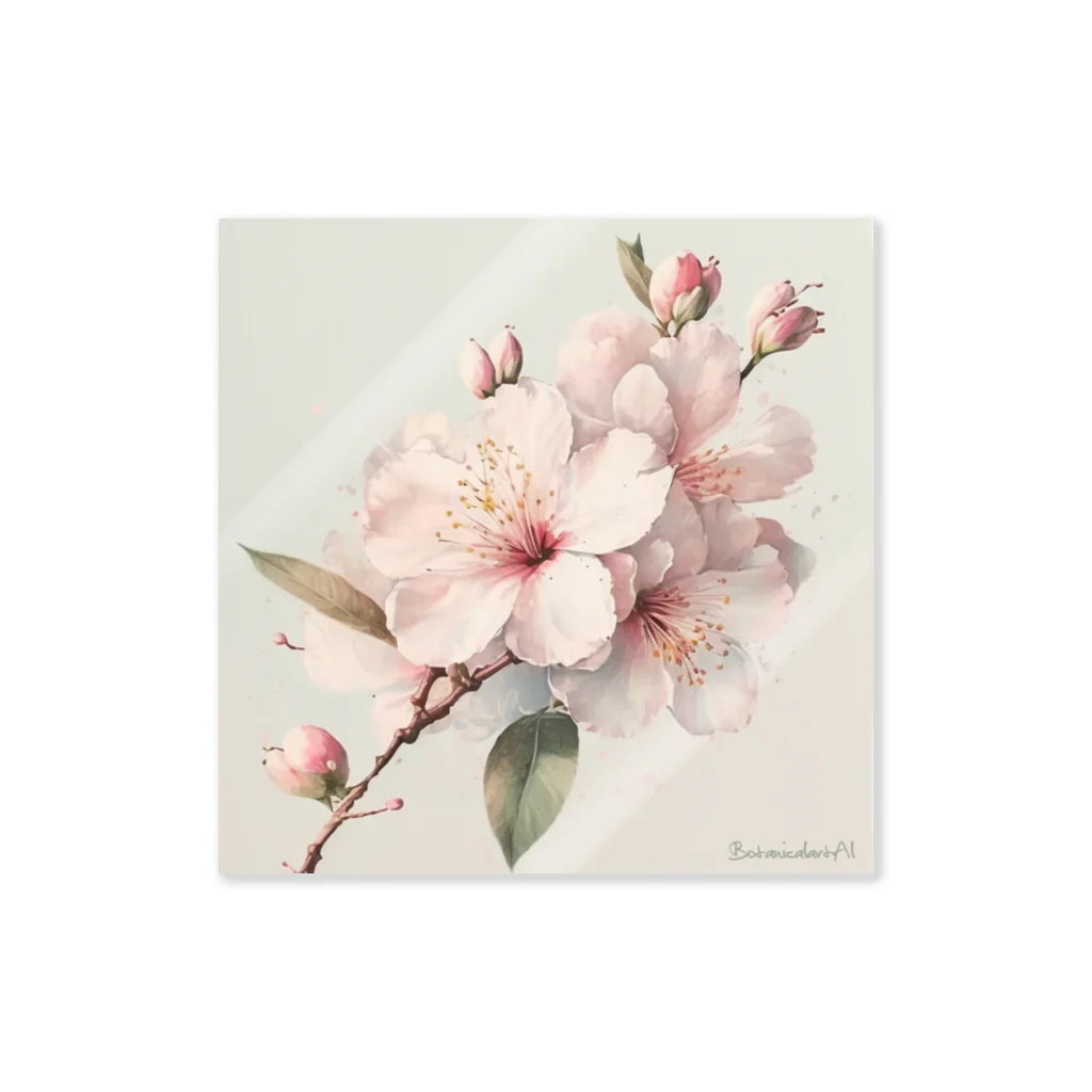 botanicalartAIの春のふんわり桜の花のアート Sticker