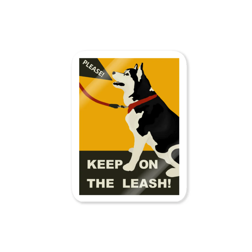 ねるくるのKEEP ON THE LEASH! (Shostako Yellow) ステッカー