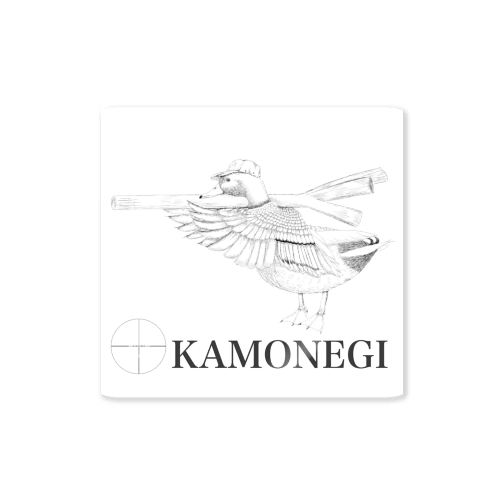 ヘシコヤン本舗のkamonegi モノクロ ステッカー