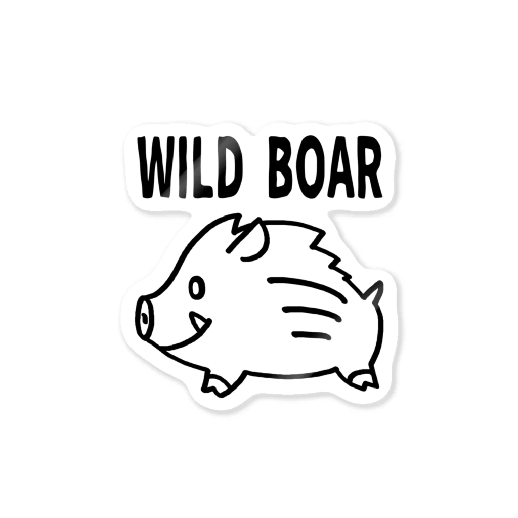 イノシシライフ INOsisiLIFEの「WILD BOAR」(黒線) ステッカー