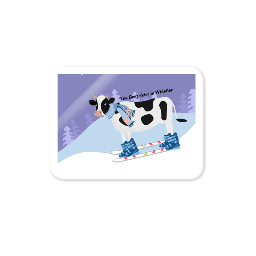 Cranberry Boon のThe cow skier ステッカー