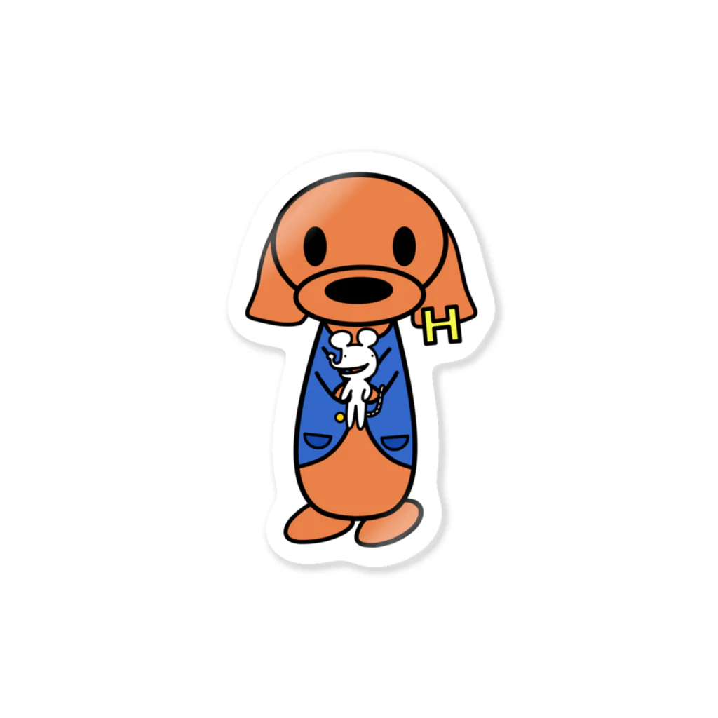 HANATSU-official-shopのハナツ犬＆暇なネズミのステッカー Sticker