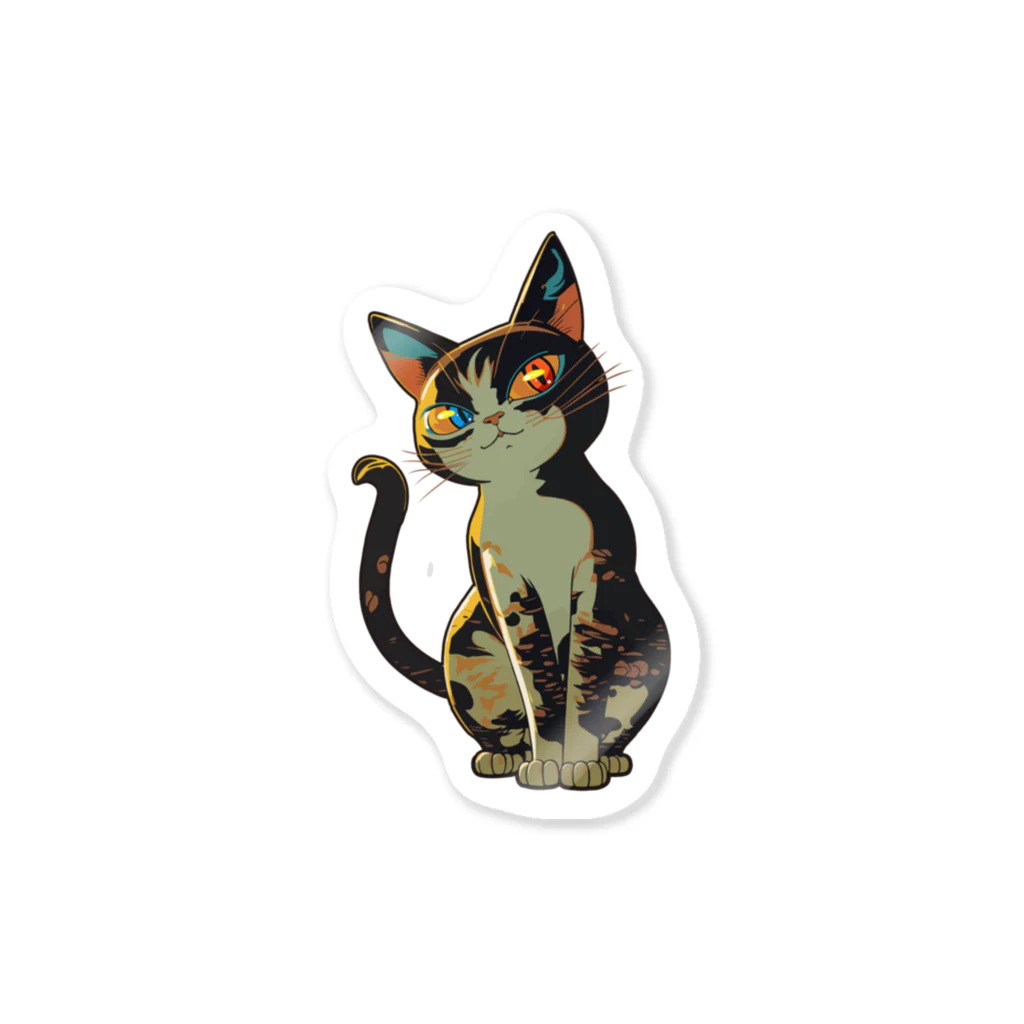 浮世絵風三毛猫キャラクター / northwardのステッカー通販
