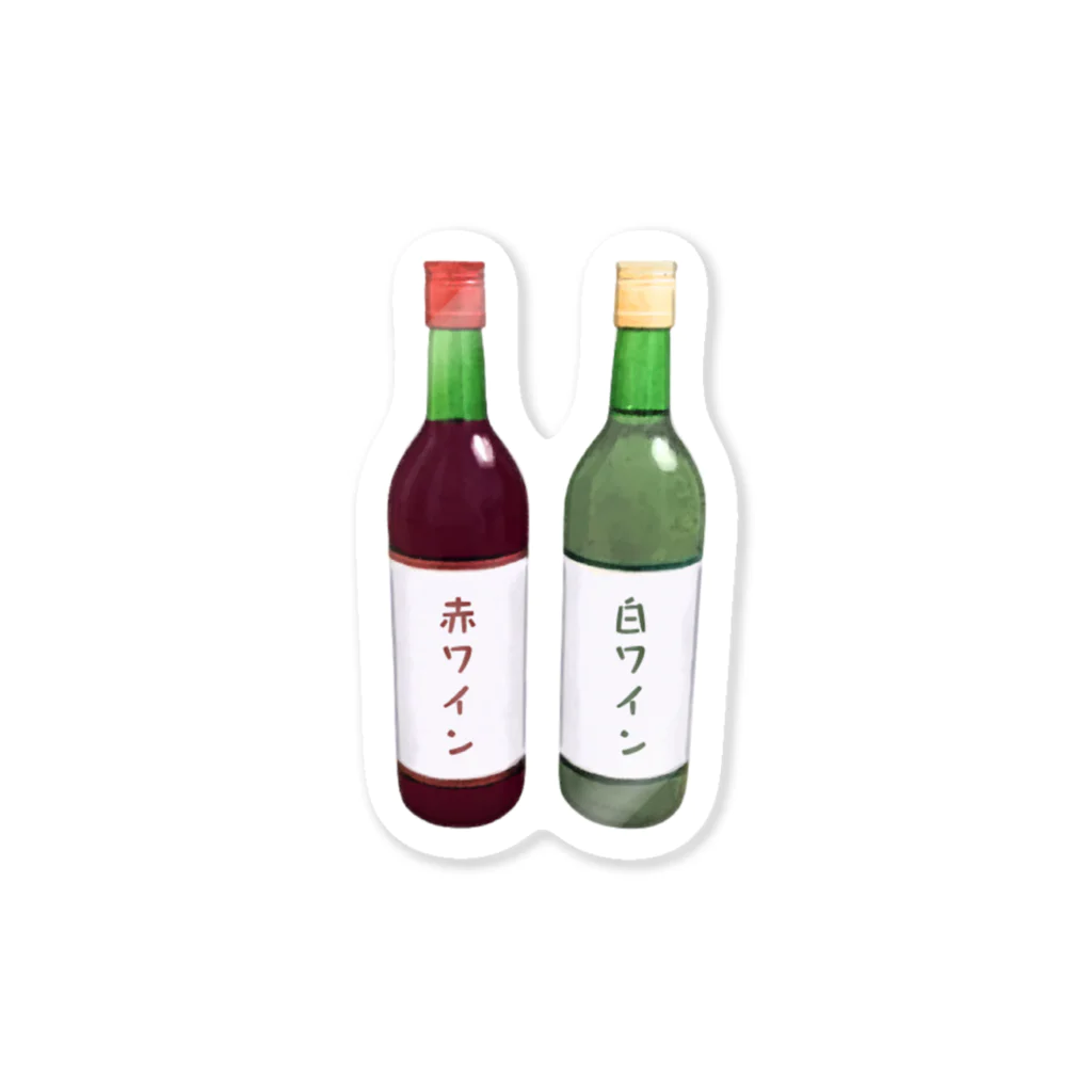 脂身通信Ｚの赤ワインと白ワイン_230302 Sticker