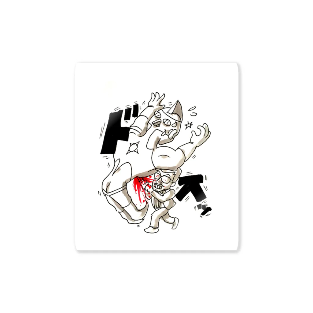 takutopapaの殉職後ろ向きマン Sticker