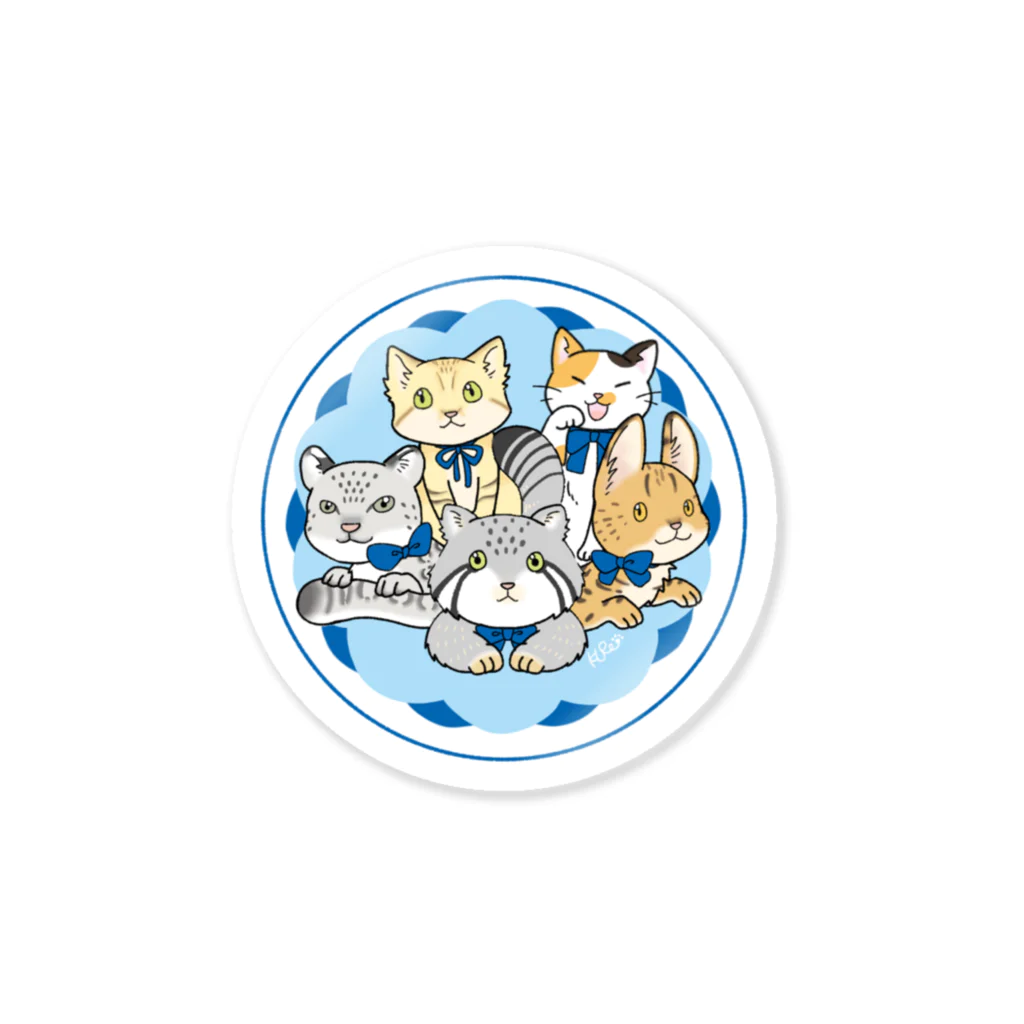 蝉屋のねこ科大集合 Sticker