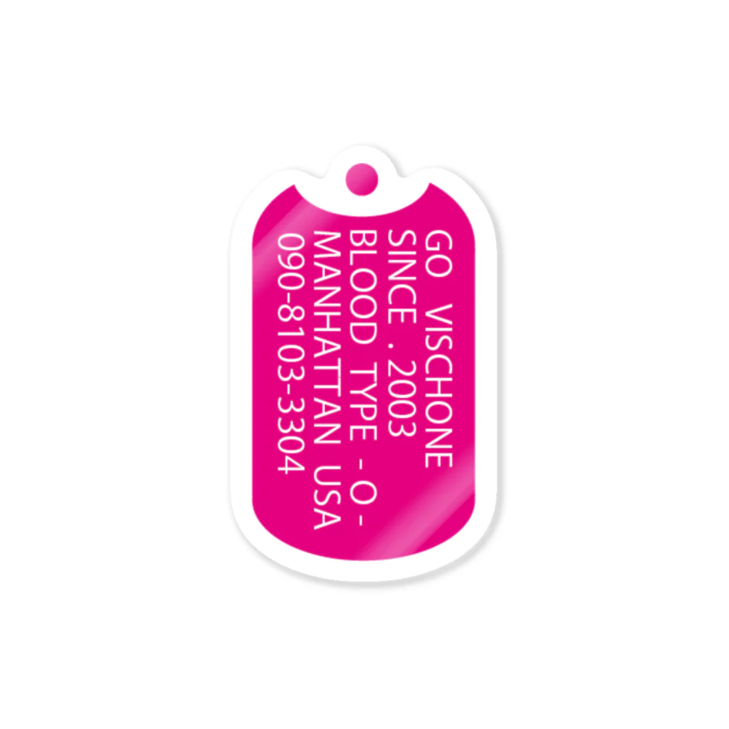 GO VISCHONUのドッグタグ　ピンク Sticker