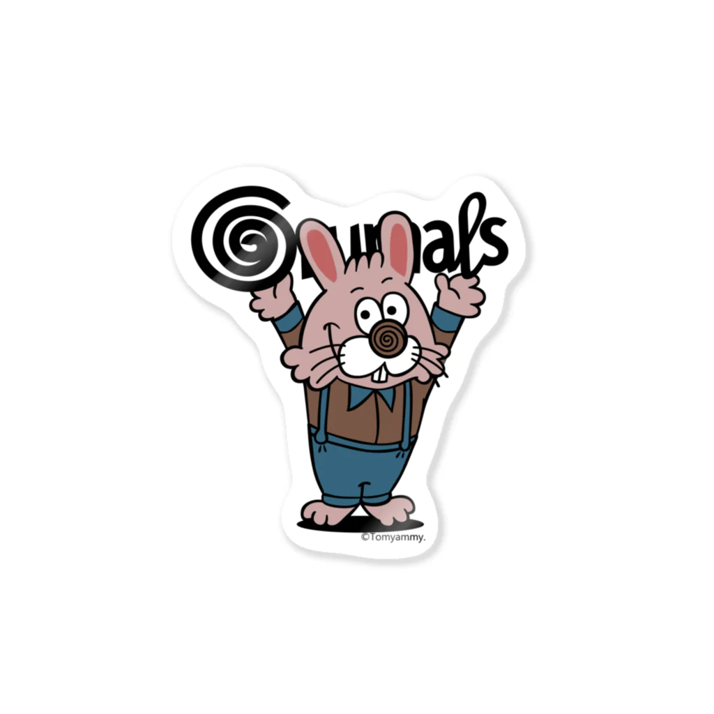 Grumals＋sonotasのぐるまるズLOGO＋ウサギ ステッカー