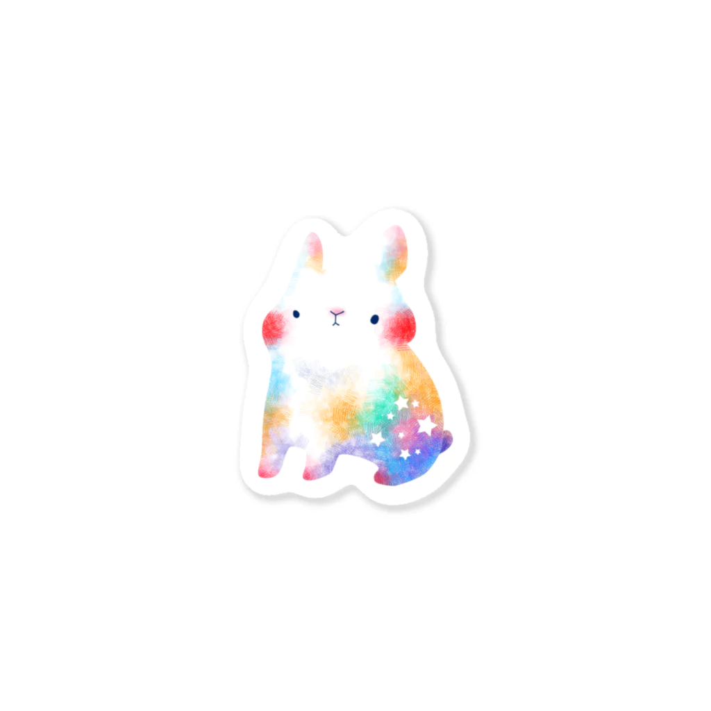 Hoshikuzooの白うさぎ〜星空動物園〜 Sticker