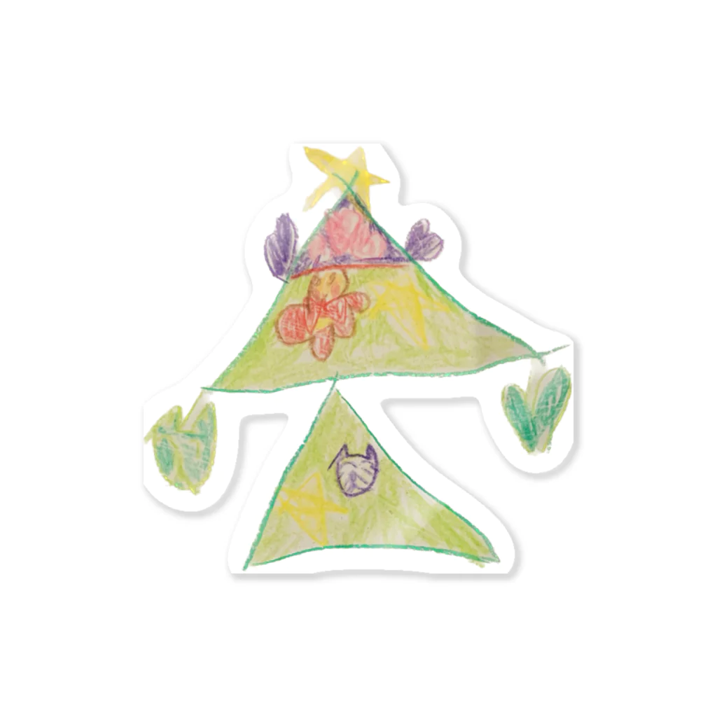 KidsArtの【子どもの絵】クリスマスツリー Sticker
