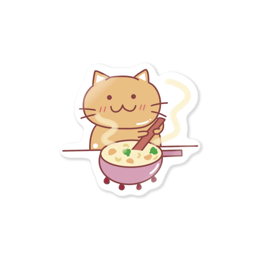 ふーせんあにまるはん🐰🐱の今夜はクリームシチュー！ Sticker