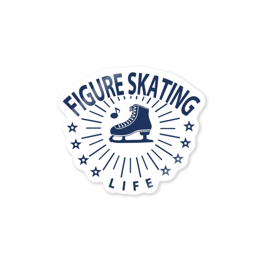 sports_tower スポーツタワーのフィギュアスケート・星・figure skating・グッズ・デザイン・フィギアスケート・#Tシャツ・ステップ・スピン・ジャンプ・スケート靴イラスト・技・男子・女子・かっこいい・かわいい・アイスダンス ステッカー