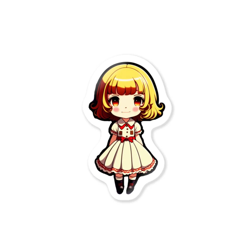 せいらのステッカー屋さん♡のキュートな金髪おかっぱちびキャラ女の子！ Sticker