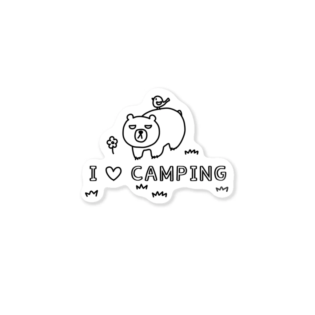 あふろっち商店のI LOVE CAMPING（黒） Sticker