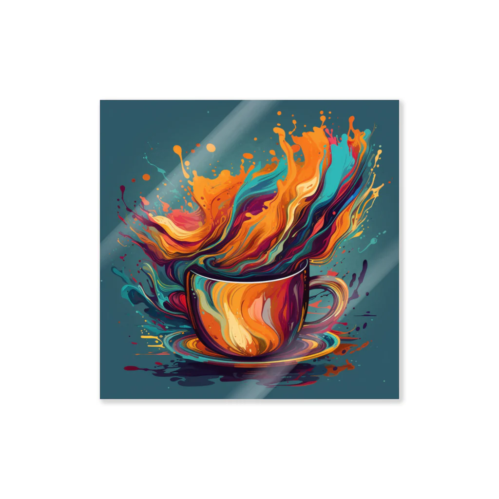 CoffeePixelのPixelBrew Cup（ピクセルブリューカップ） - クリエイティブな一杯で毎日を彩ろう Sticker