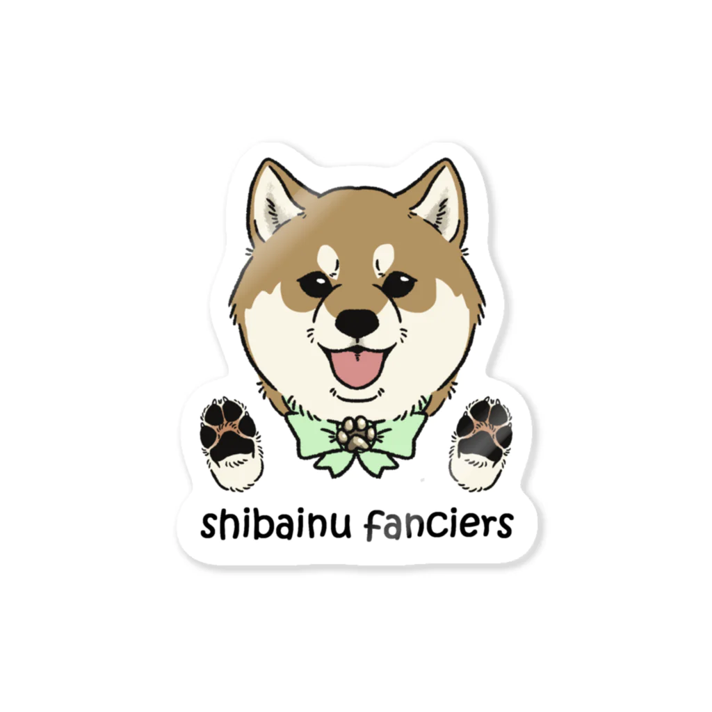 豆つぶのshiba-inu fanciers(赤柴) ステッカー