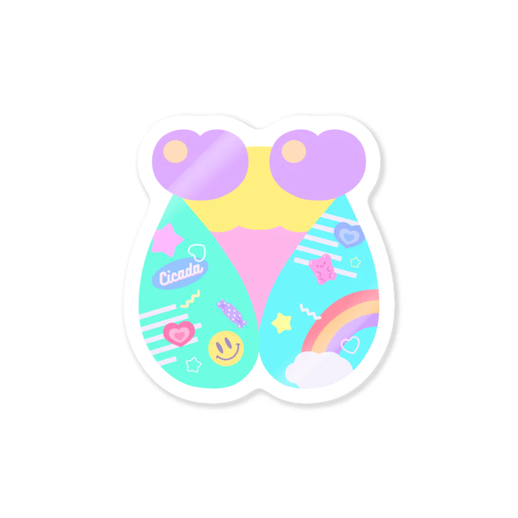 みずあめあいすの♡せみ×かわいい♡ Sticker