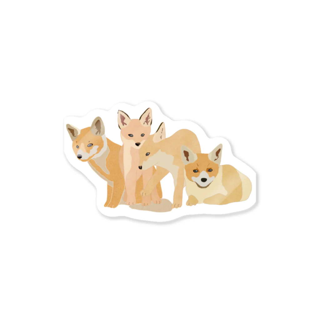 masumi maedaの寄り添う　キツネたち Sticker