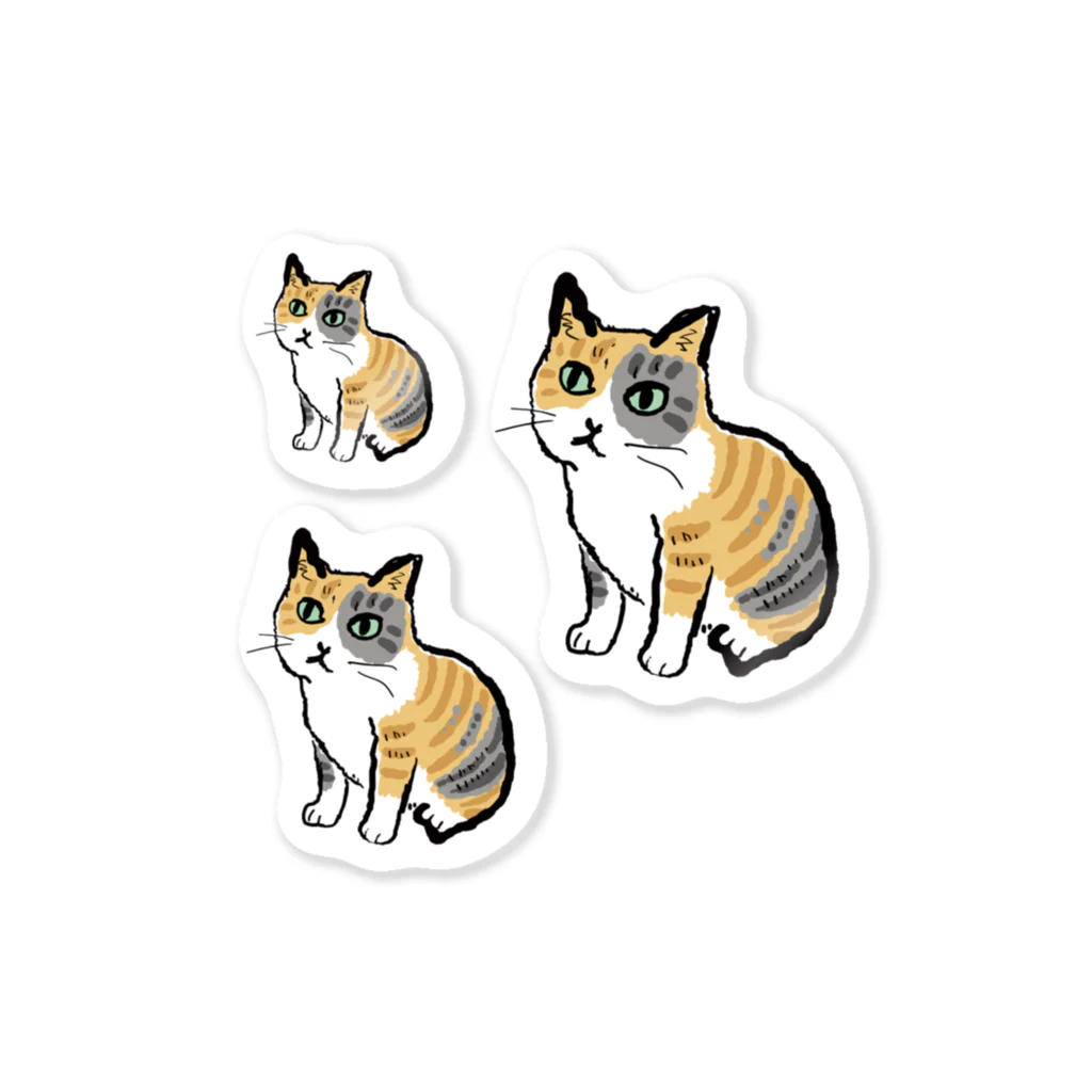 湊文の座り猫 Sticker
