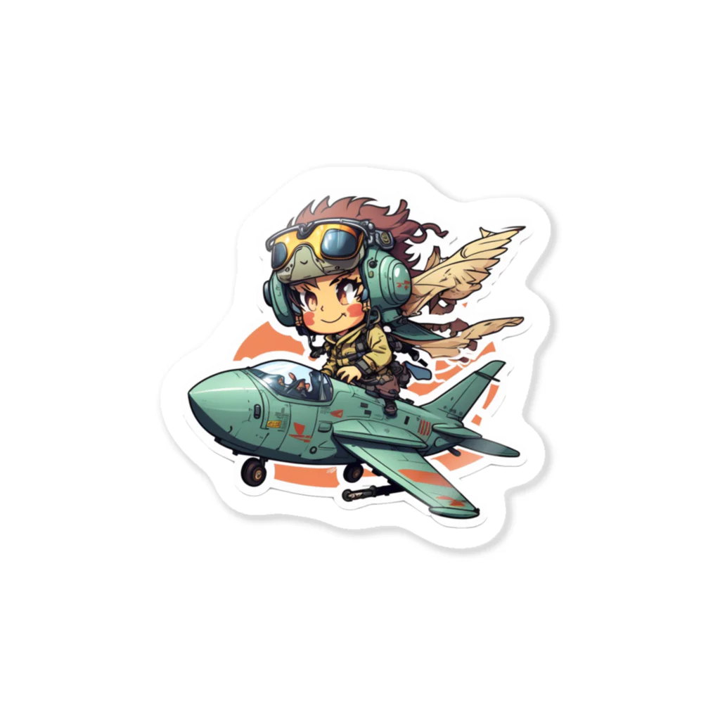 ギフト丸の戦闘機乗りの少年 Sticker