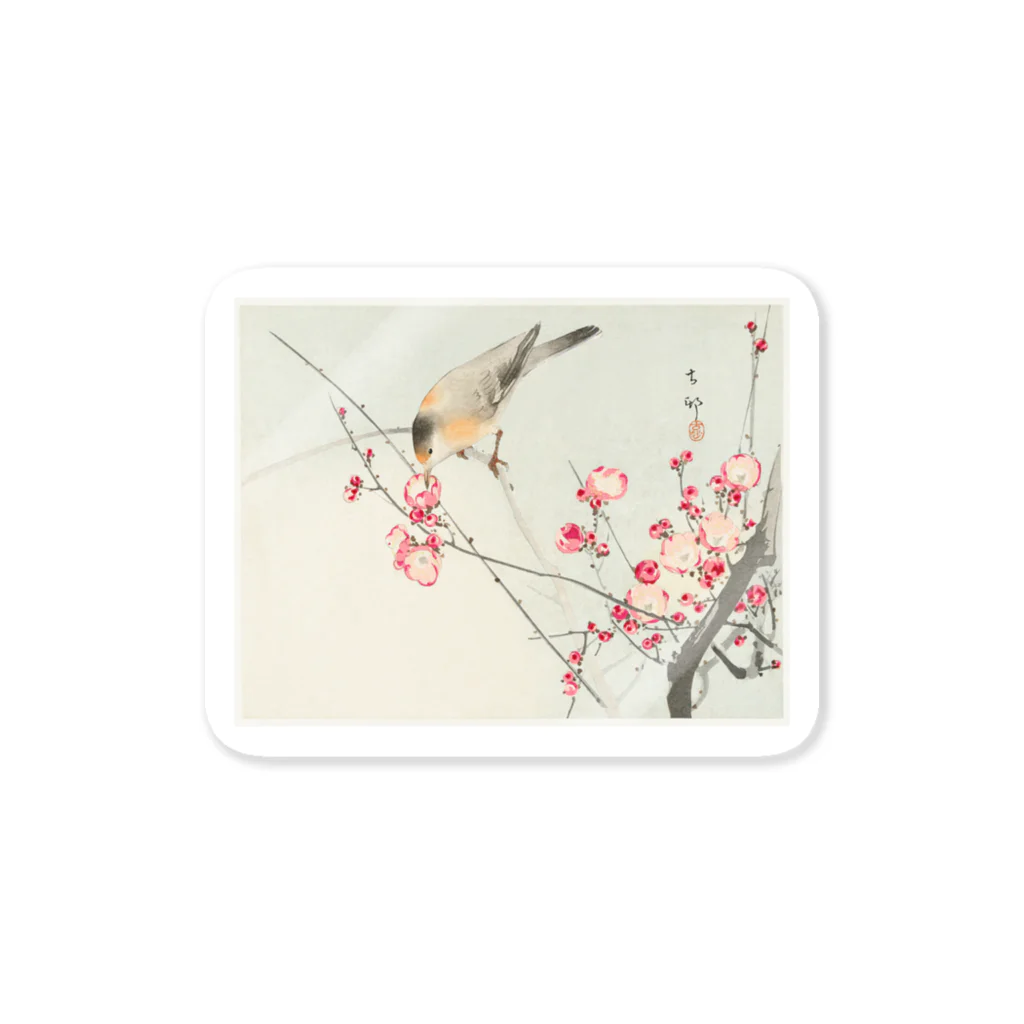 MUGEN ARTの小原古邨　梅に鶯　Ohara Koson / Songbird on blossom branch Sticker