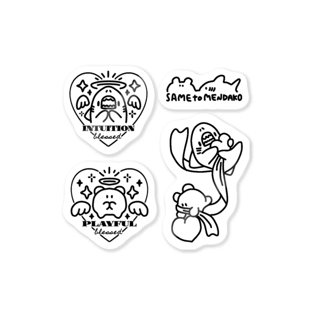 サメとメンダコ[namelessmm2]のサメとメンダコ天使セット Sticker