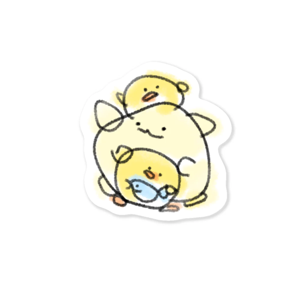 シャケのおみせやさん🐤🐟のひよこ画伯の自信作 Sticker