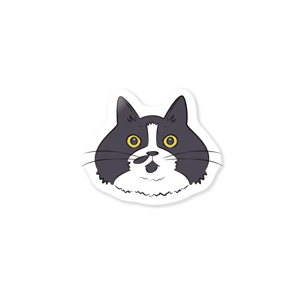 もふもふはちわれずの片髭ハチ子 Sticker