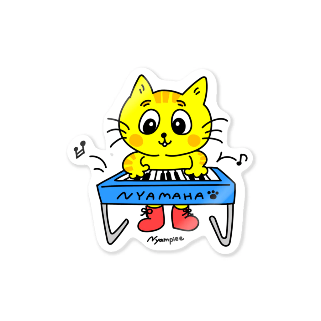 にゃんぴーの【にゃんぴー楽器隊】ピアノ Sticker