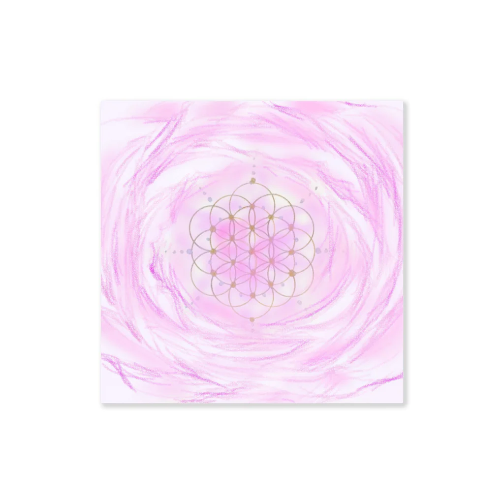 ニジイロソラモヨウのFlower of Life 002 (rose rose) Sticker