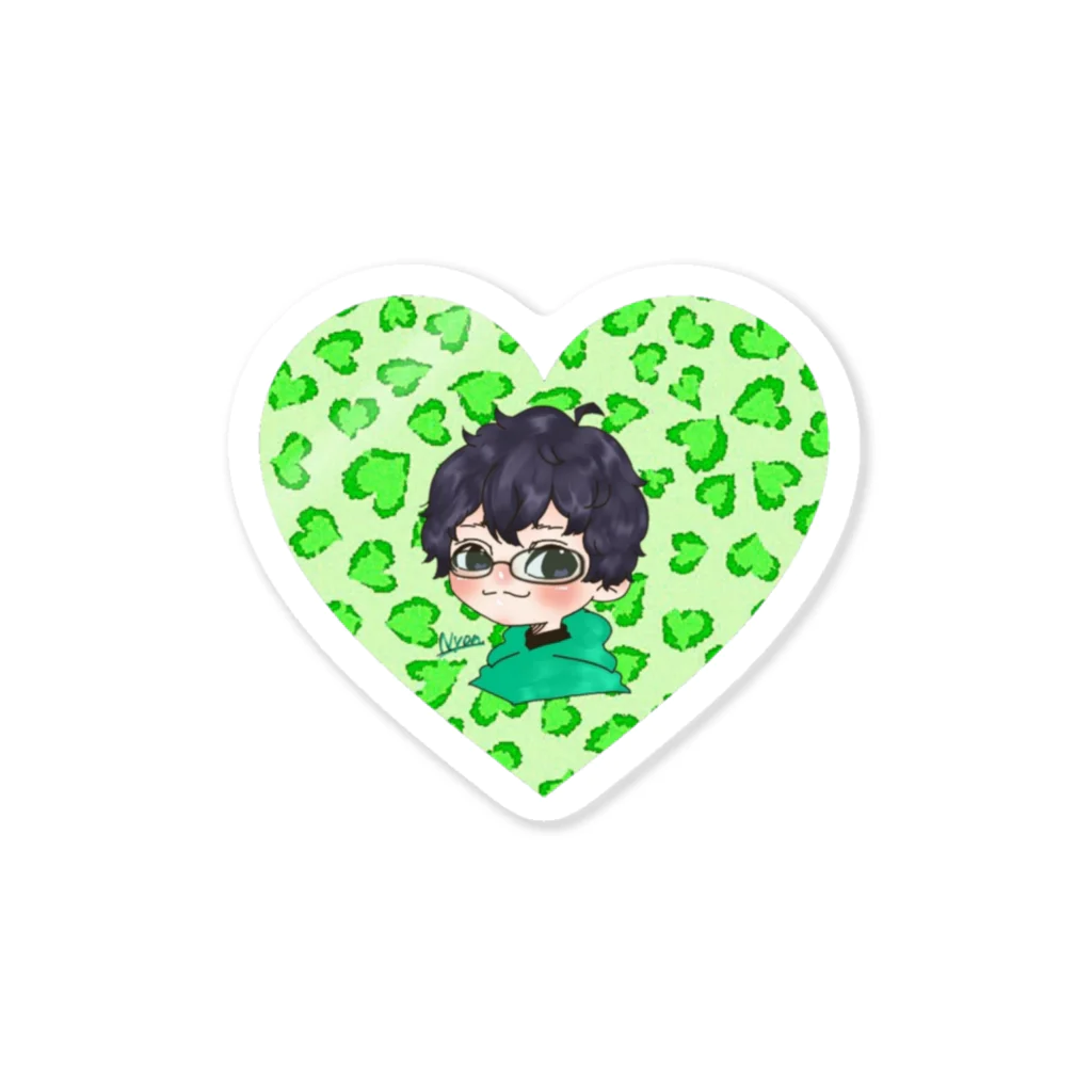 桃色な姐御のにょんちゃん💚ヒョウ柄ver. ステッカー