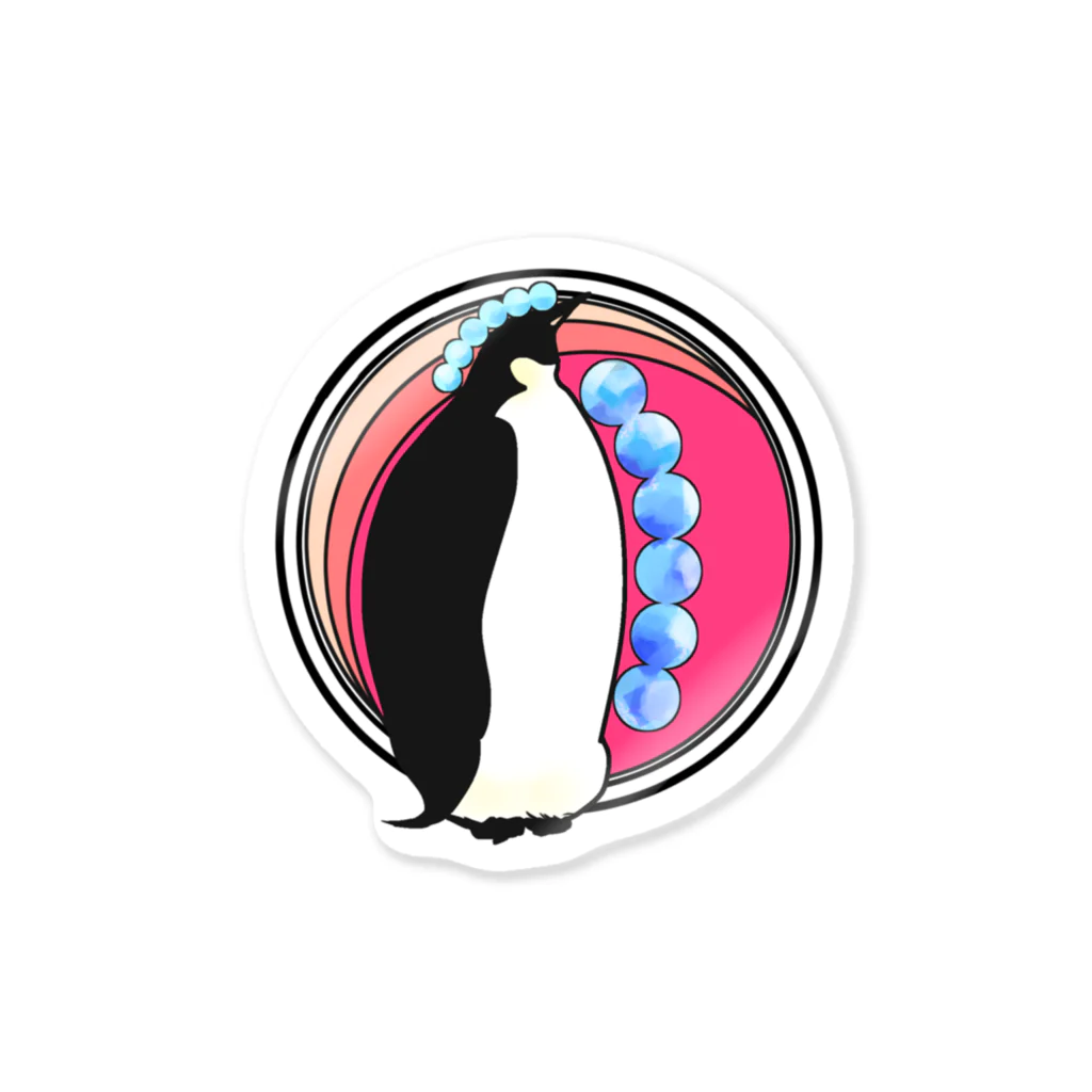 人鳥舎のバブルエンペラーペンギン ステッカー