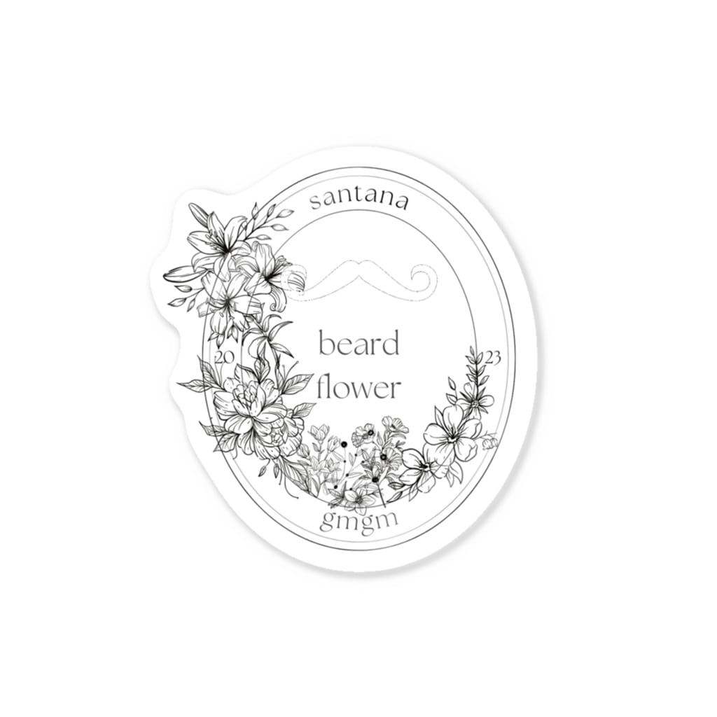 santanaのbeard flower 05 : White Sticker