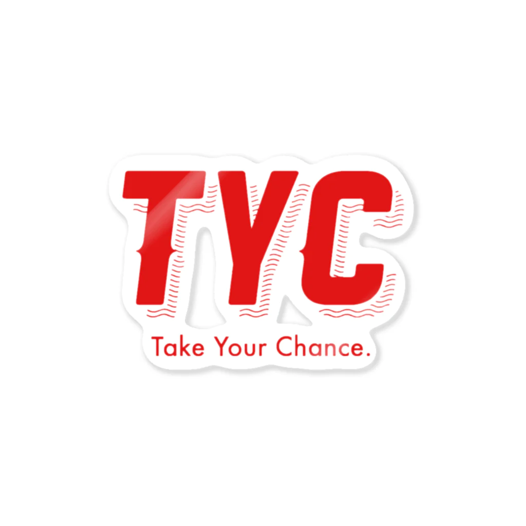TYC☺︎(Take Your Chance!)のTYCスポーティーロゴ赤 ステッカー