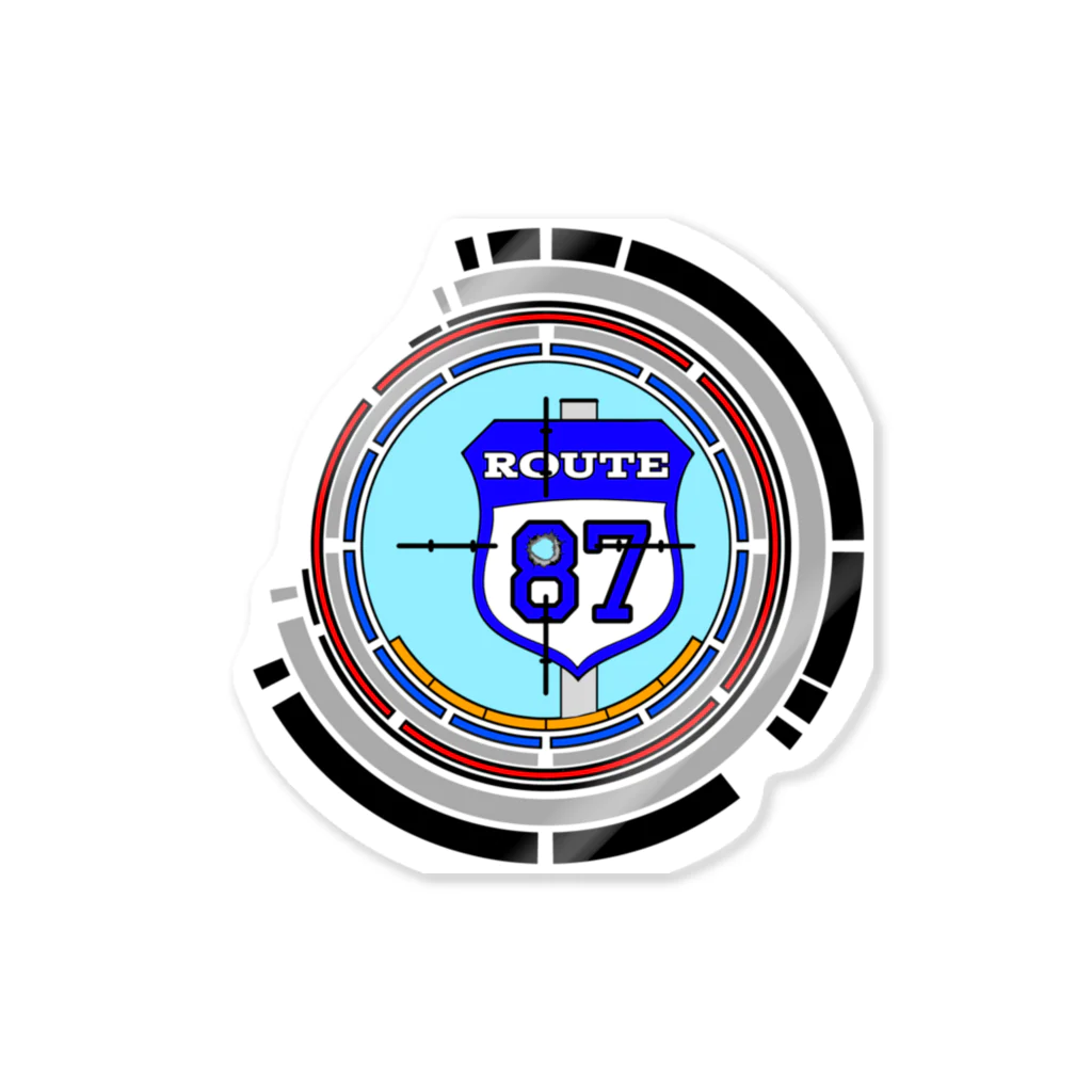 87BASEのROUTE87弾痕1 Sticker