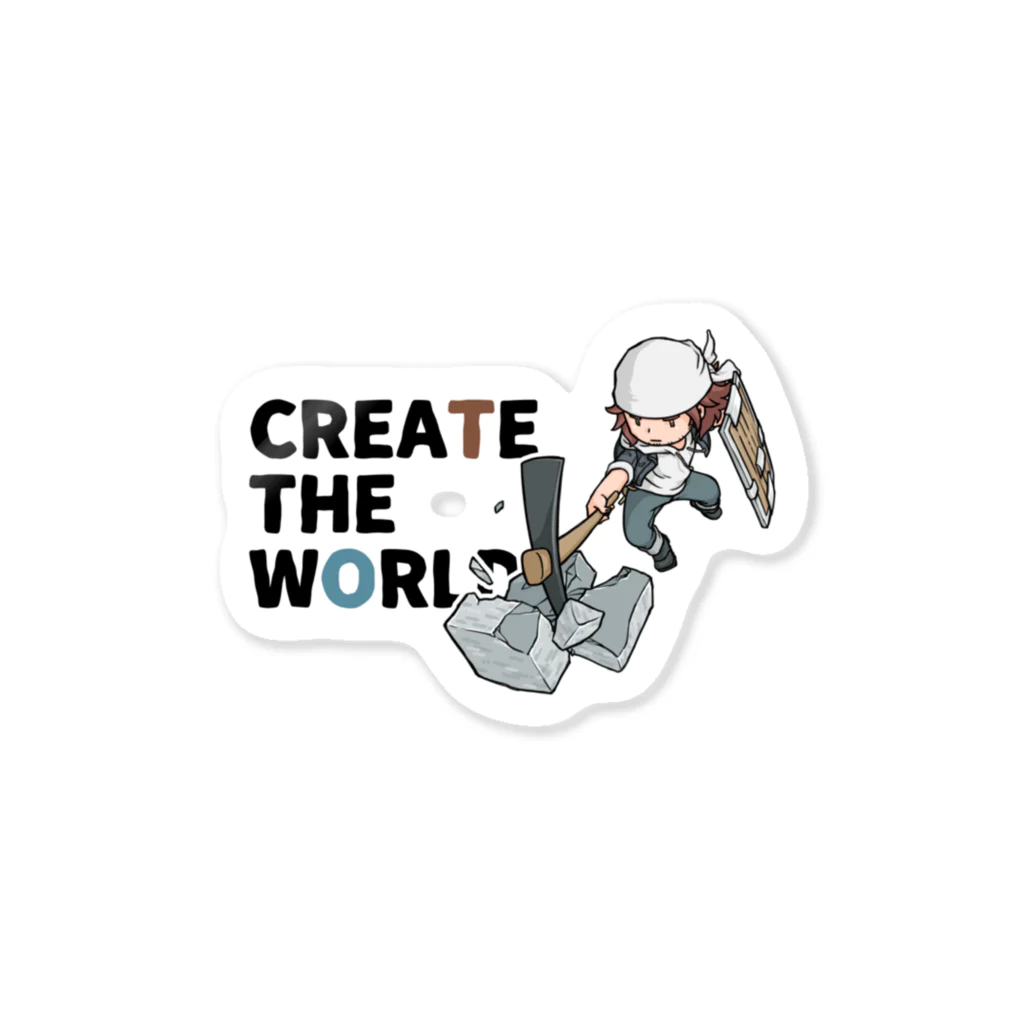 mocchi’s workshopのCREATE THE WORLD ステッカー