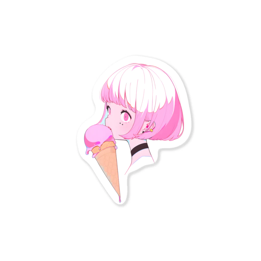 ヤバいTシャツ屋しゃんの暑い夏はアイスだ012 Sticker