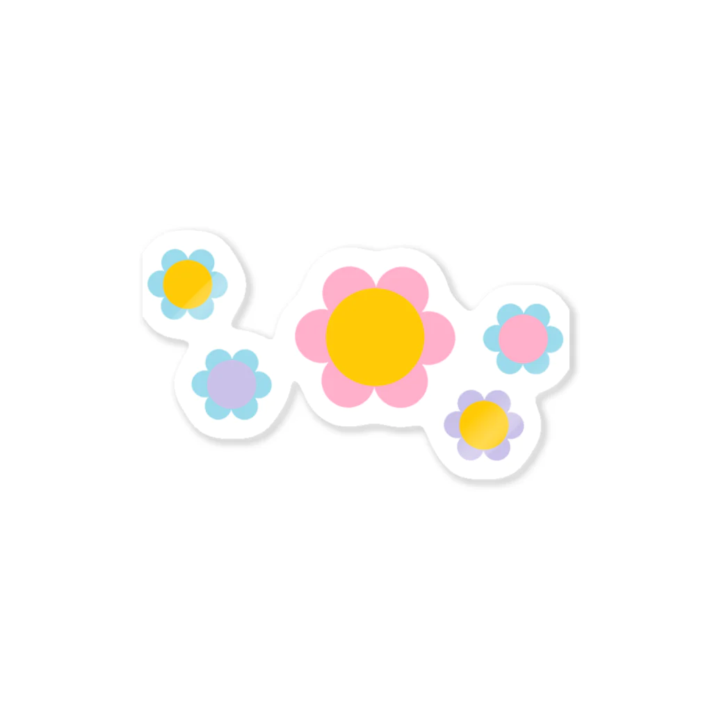 ホームタウンスター　Hometown Star のフラワー　ミックス　Mixed Coloured Flowers Sticker