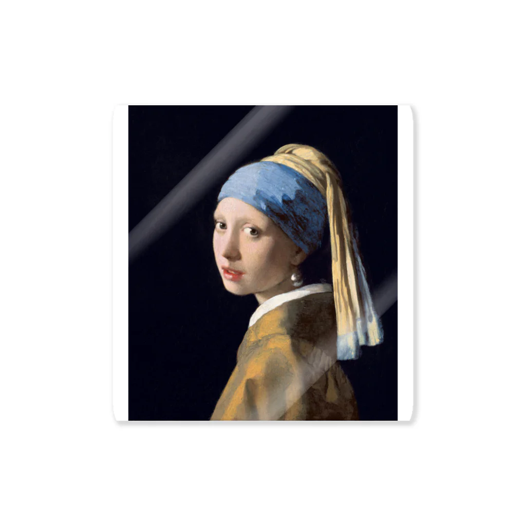 世界美術商店の真珠の耳飾りの少女 / Girl with a Pearl Earring ステッカー