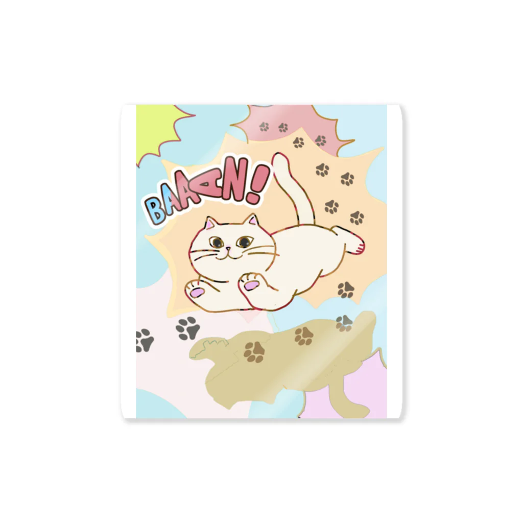 khakie shopのBAAAN! 跳んだ白まるくん Sticker